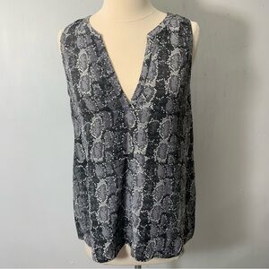 Joie snake print silk sleeveless blouse career top size Small